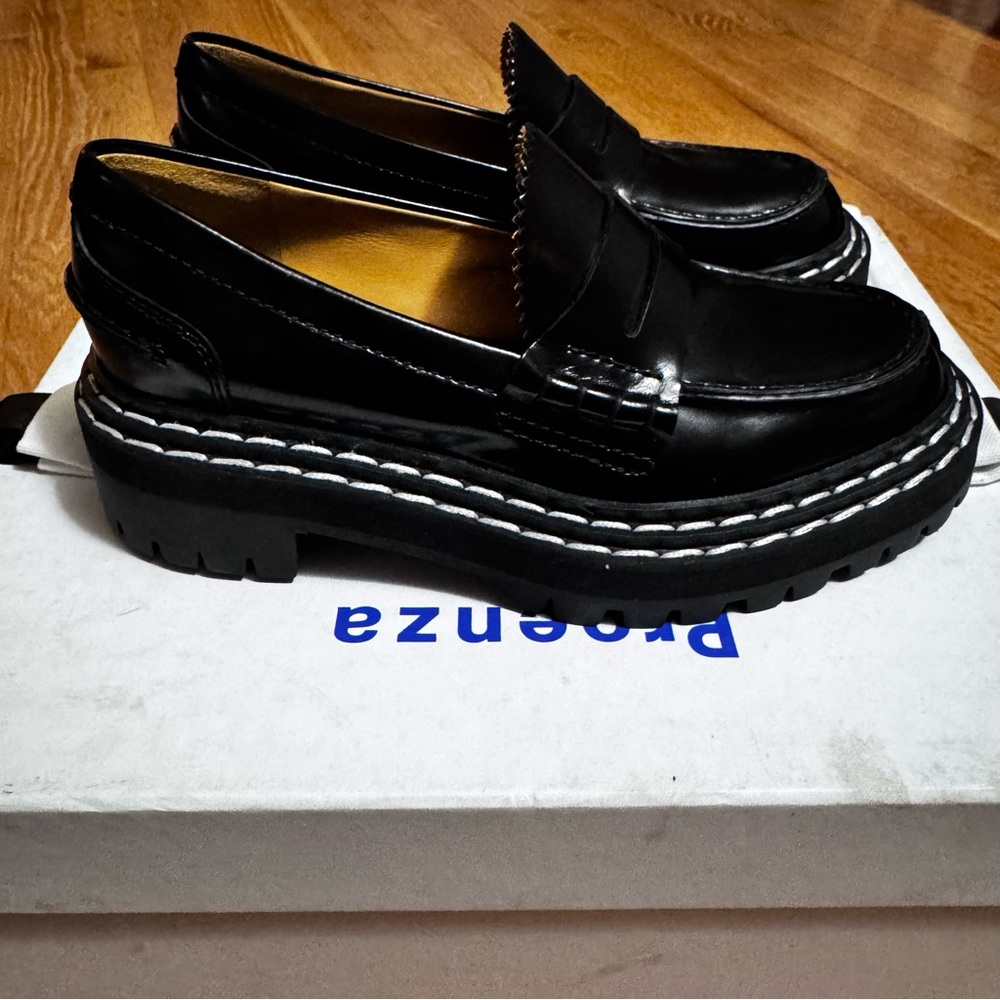 Proenza Schouler Black Leather Lug Sole Platform Loafers EU 35 NWT - Picture 7 of 16